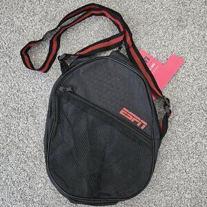 ESPN (black/red) PICKLEBALL BAG adjustable STRAP mesh POCKET